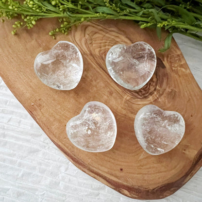 1" Mini Clear Quartz Heart