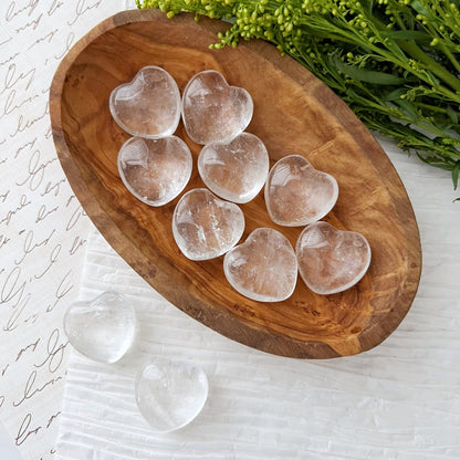 1" Mini Clear Quartz Heart