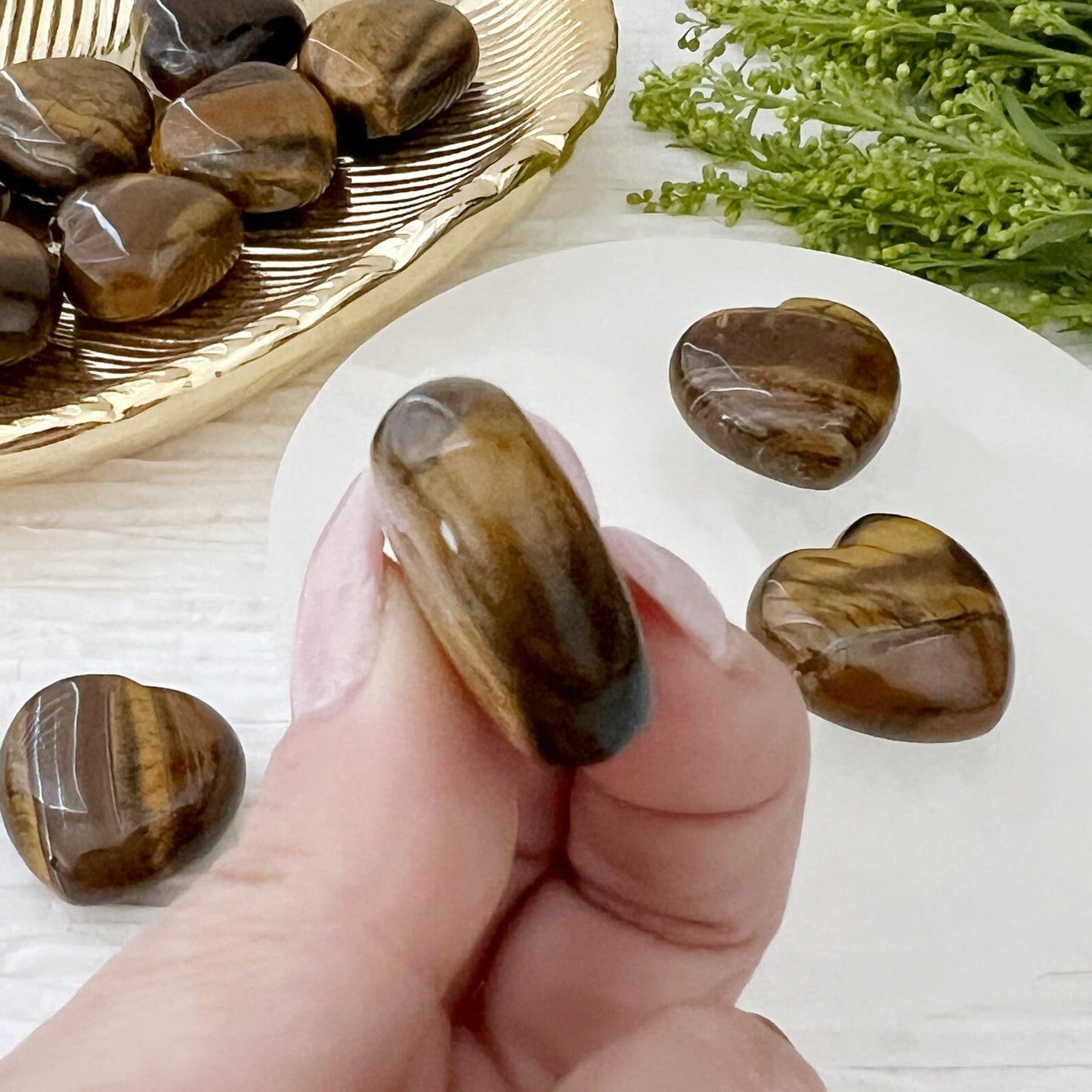 1" Mini Tiger Eye Heart