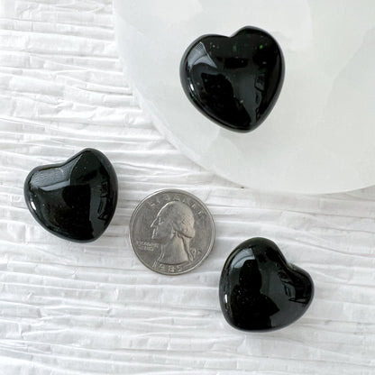 1" Mini Green Goldstone Heart