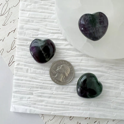 1" Mini Rainbow Fluorite Heart