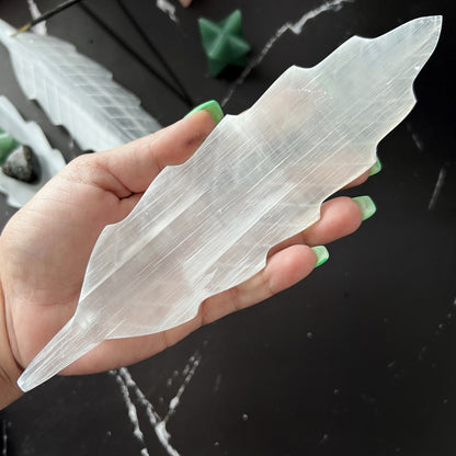 Selenite Feather Incense Holder & Charging Plate