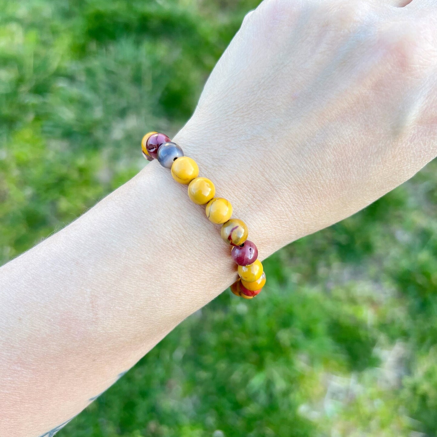 8mm Mookaite Beaded Bracelet