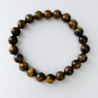 8mm Tiger Eye Beaded Bracelet