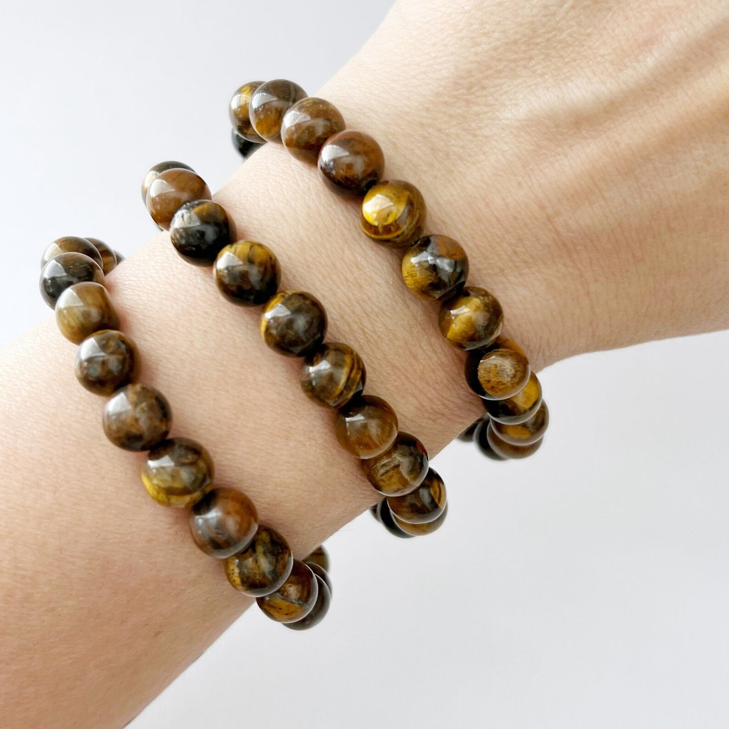 8mm Tiger Eye Beaded Bracelet