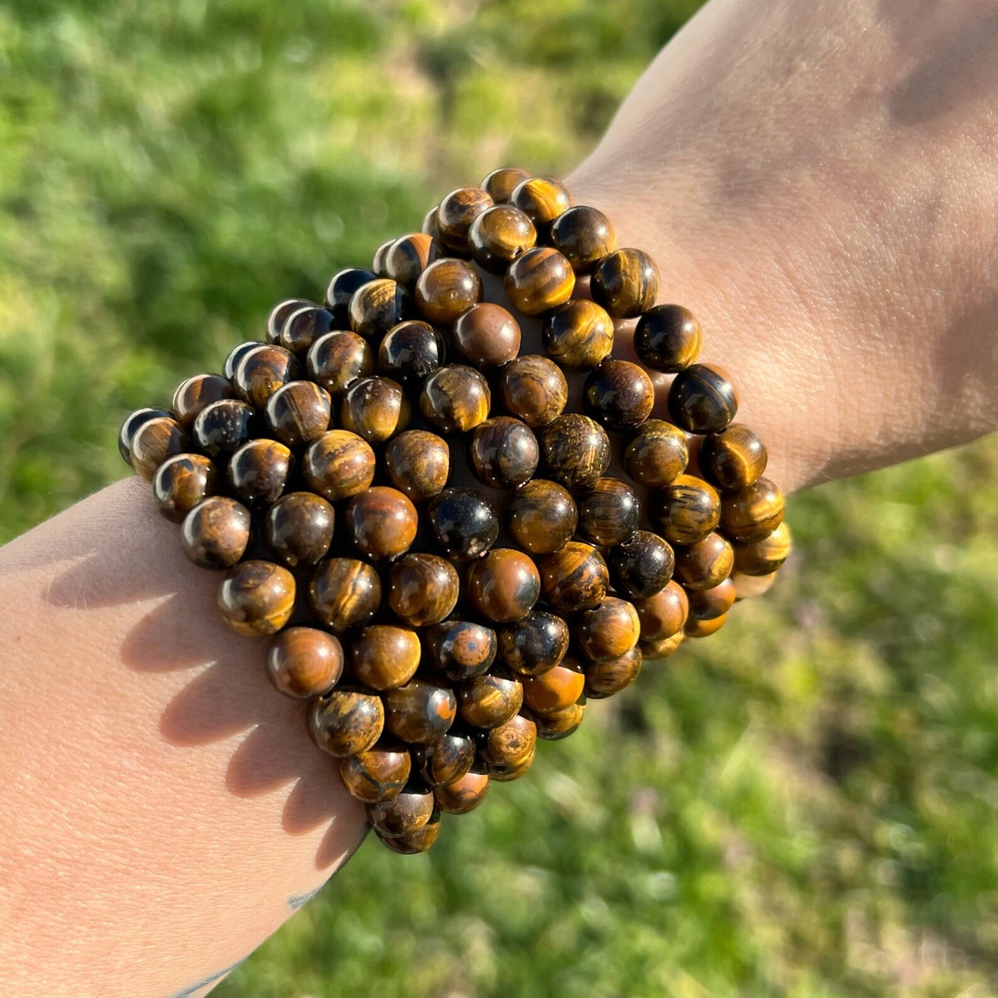 8mm Tiger Eye Beaded Bracelet