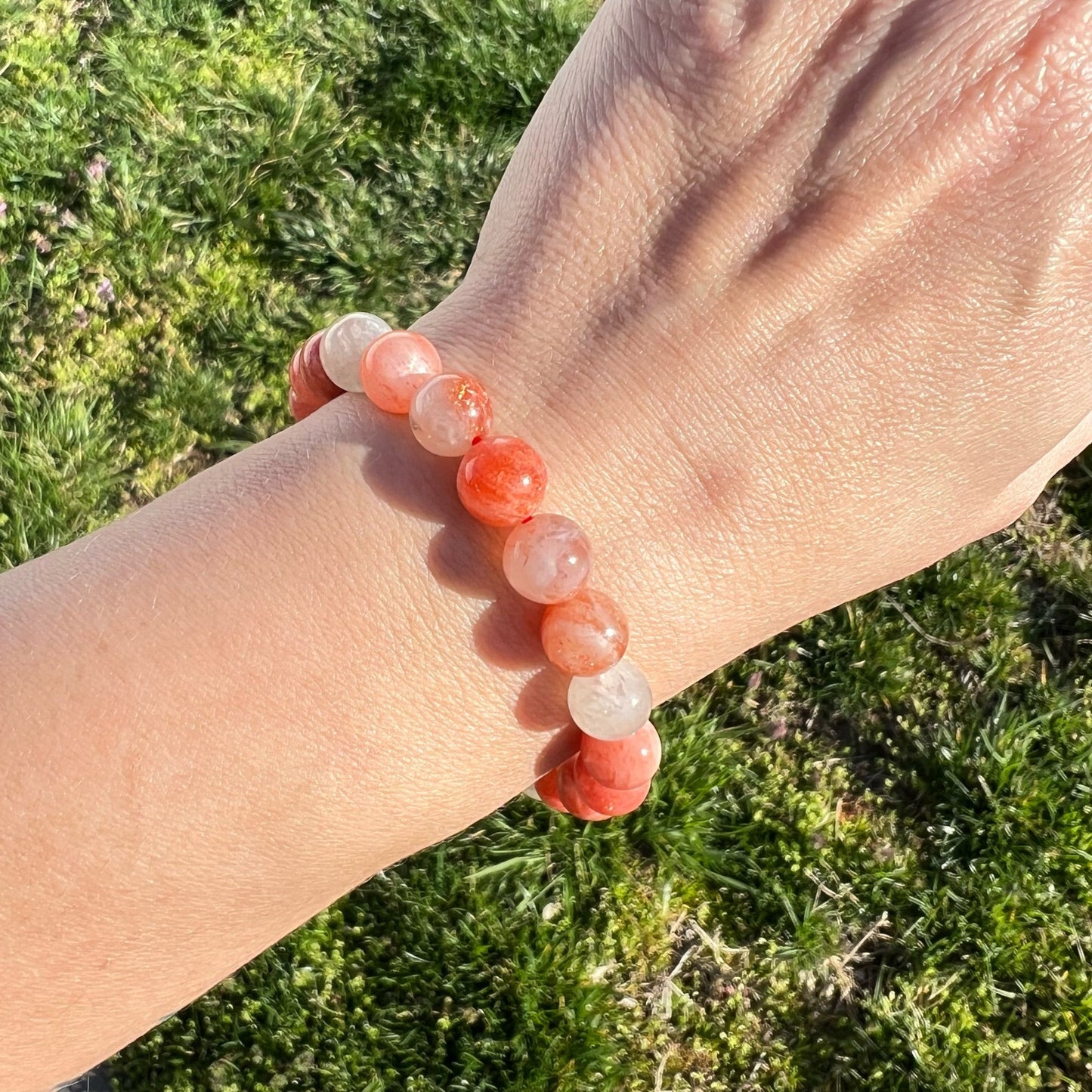 8mm Sunstone Beaded Bracelet