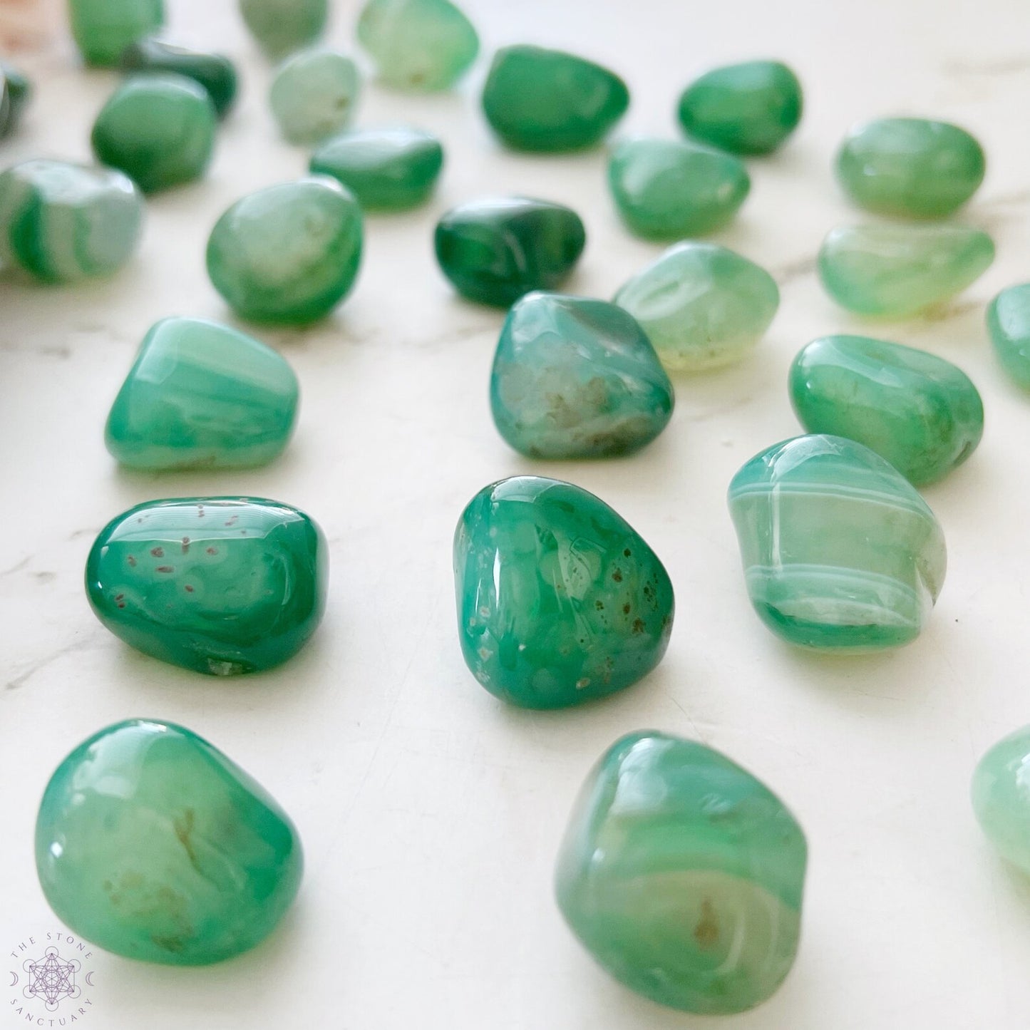 Green Agate Tumbled Stones