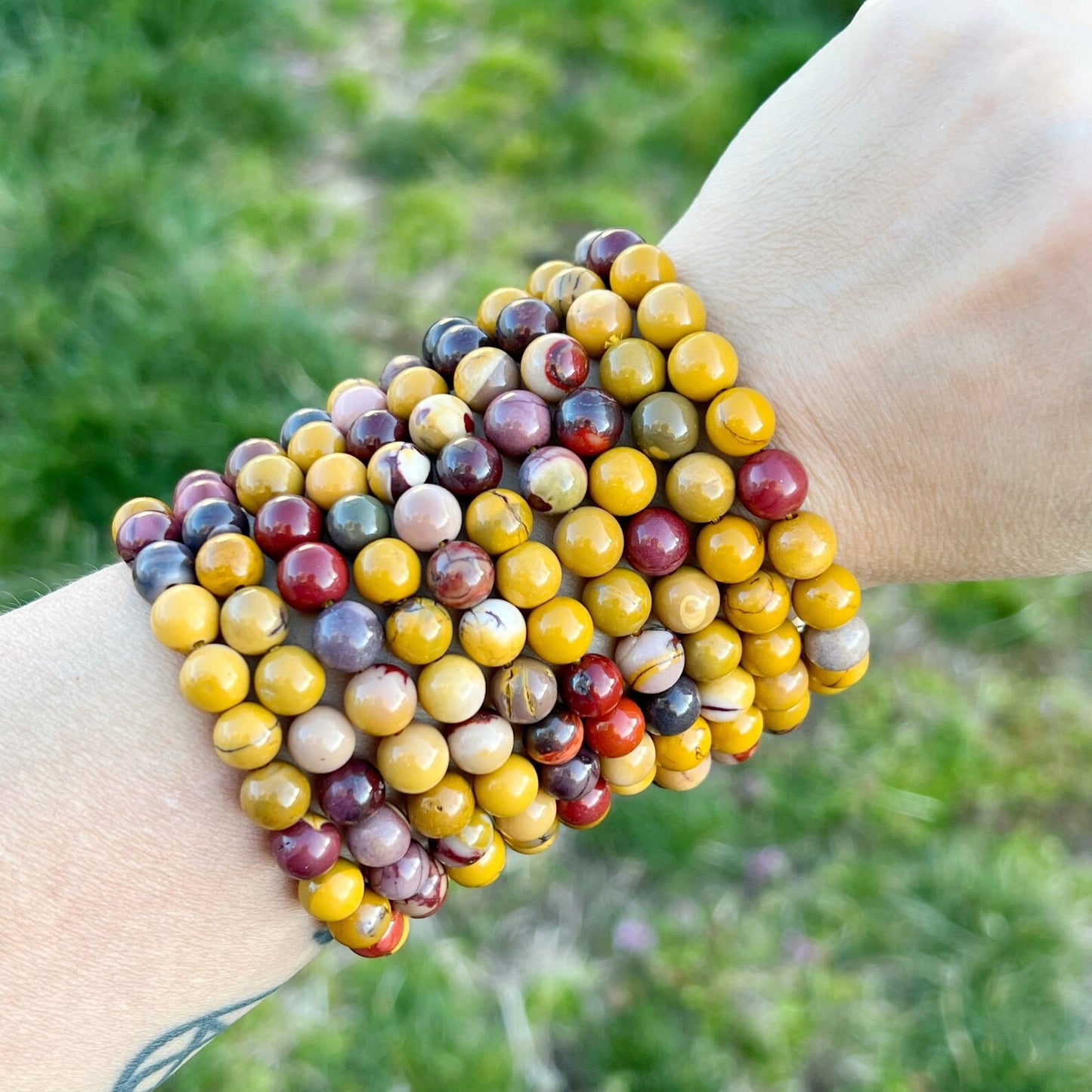 8mm Mookaite Beaded Bracelet