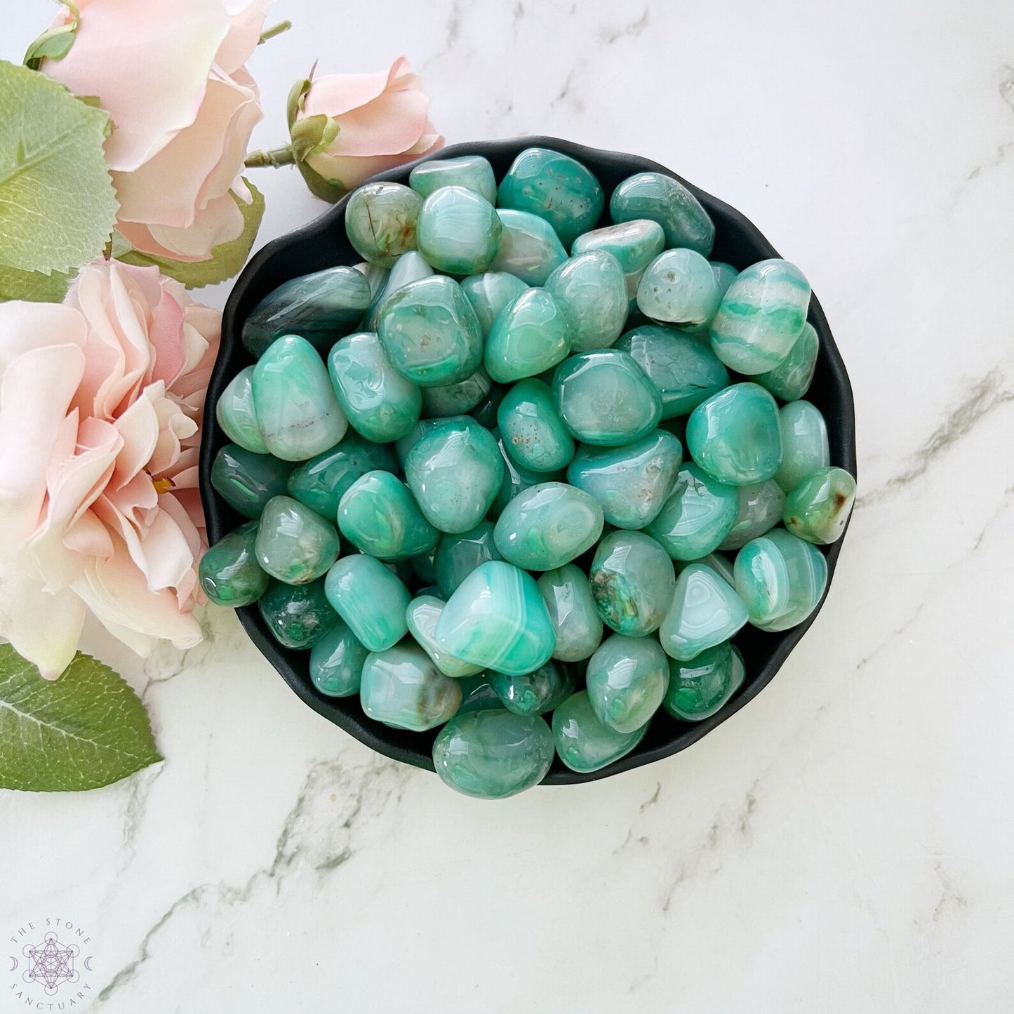 Green Agate Tumbled Stones