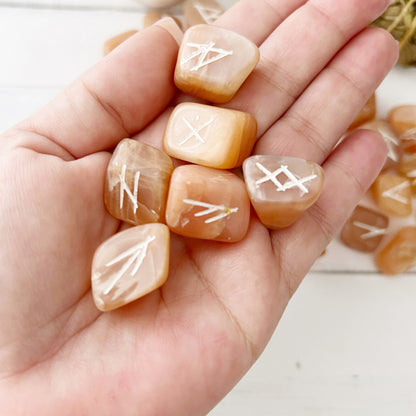 Multi Moonstone Elder Futhark Runes