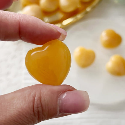 1" Mini Yellow Calcite Heart