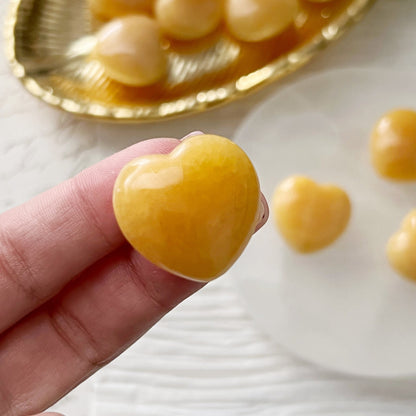 1" Mini Yellow Calcite Heart