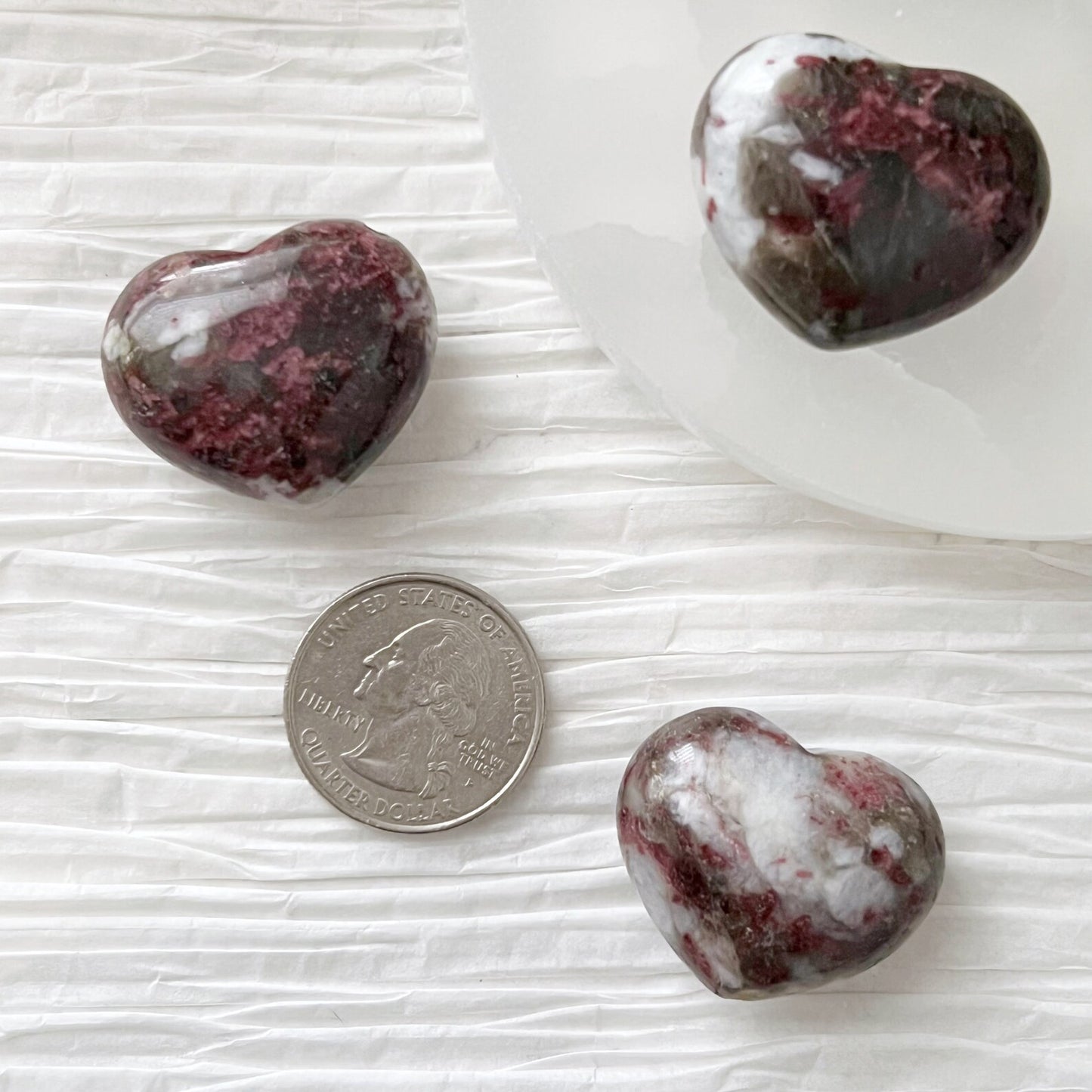 1" Mini Pink Tourmaline Pocket Heart