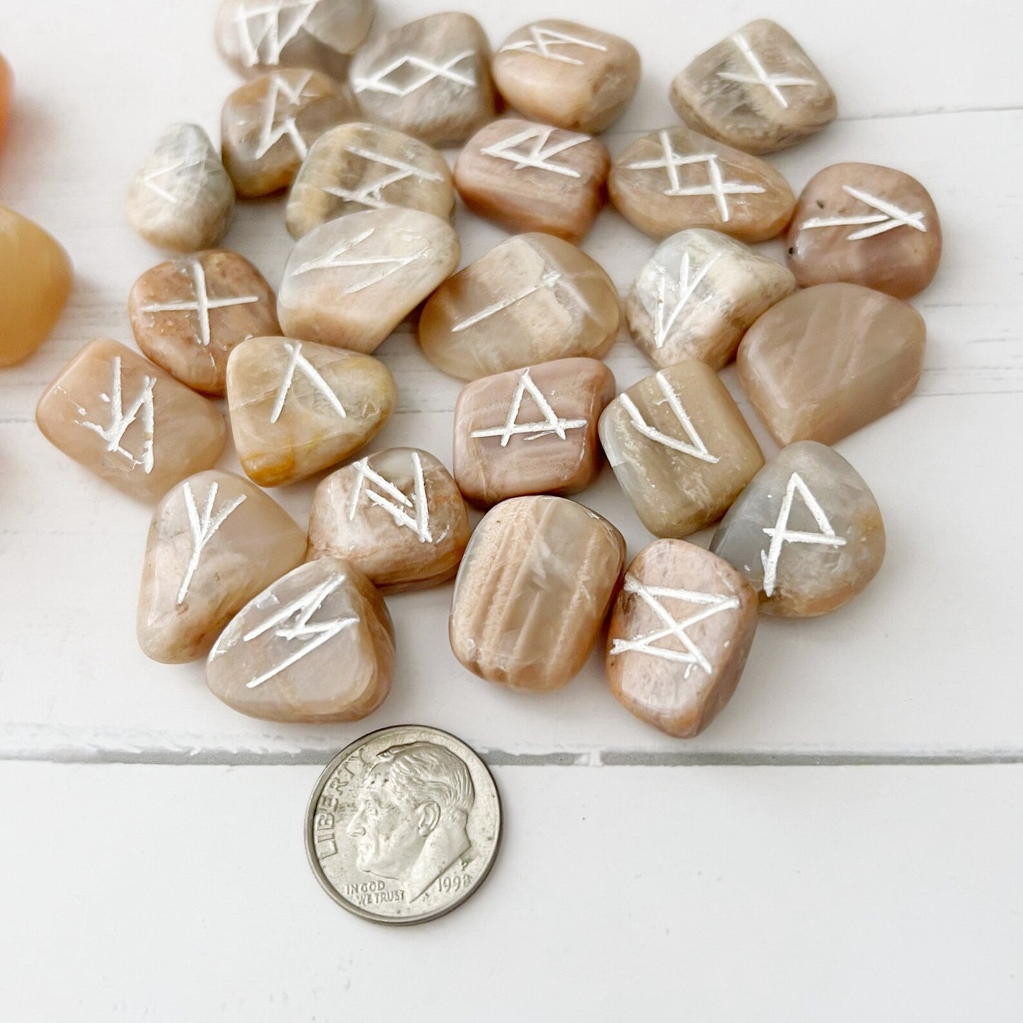 Multi Moonstone Elder Futhark Runes