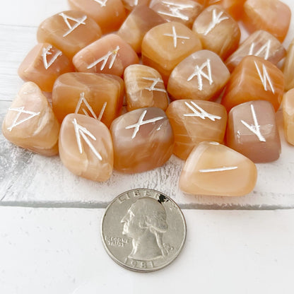 Multi Moonstone Elder Futhark Runes