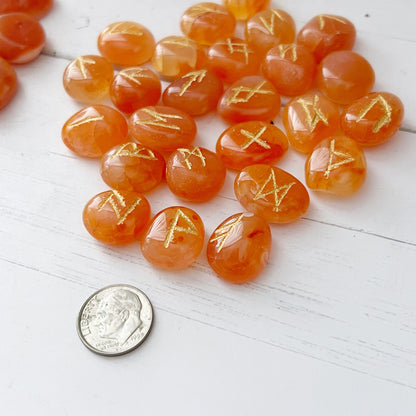 Carnelian Elder Futhark Runes