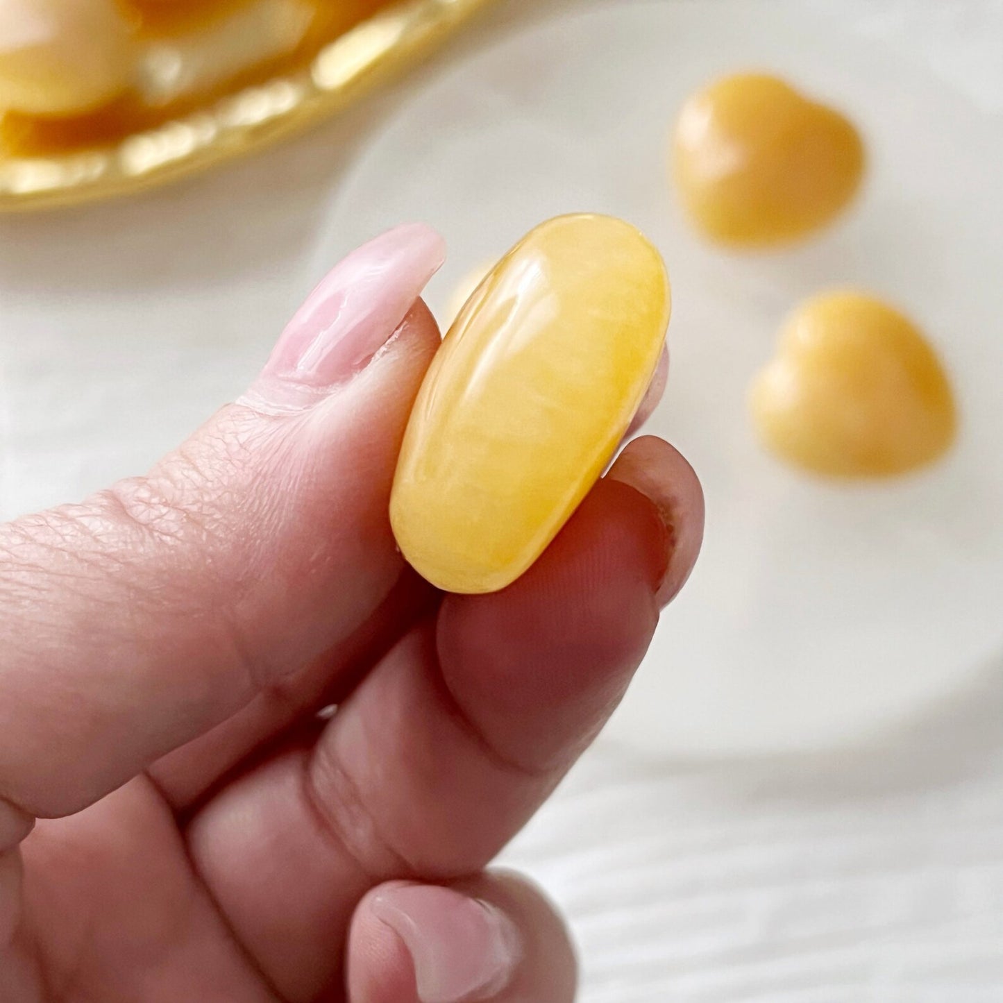 1" Mini Yellow Calcite Heart