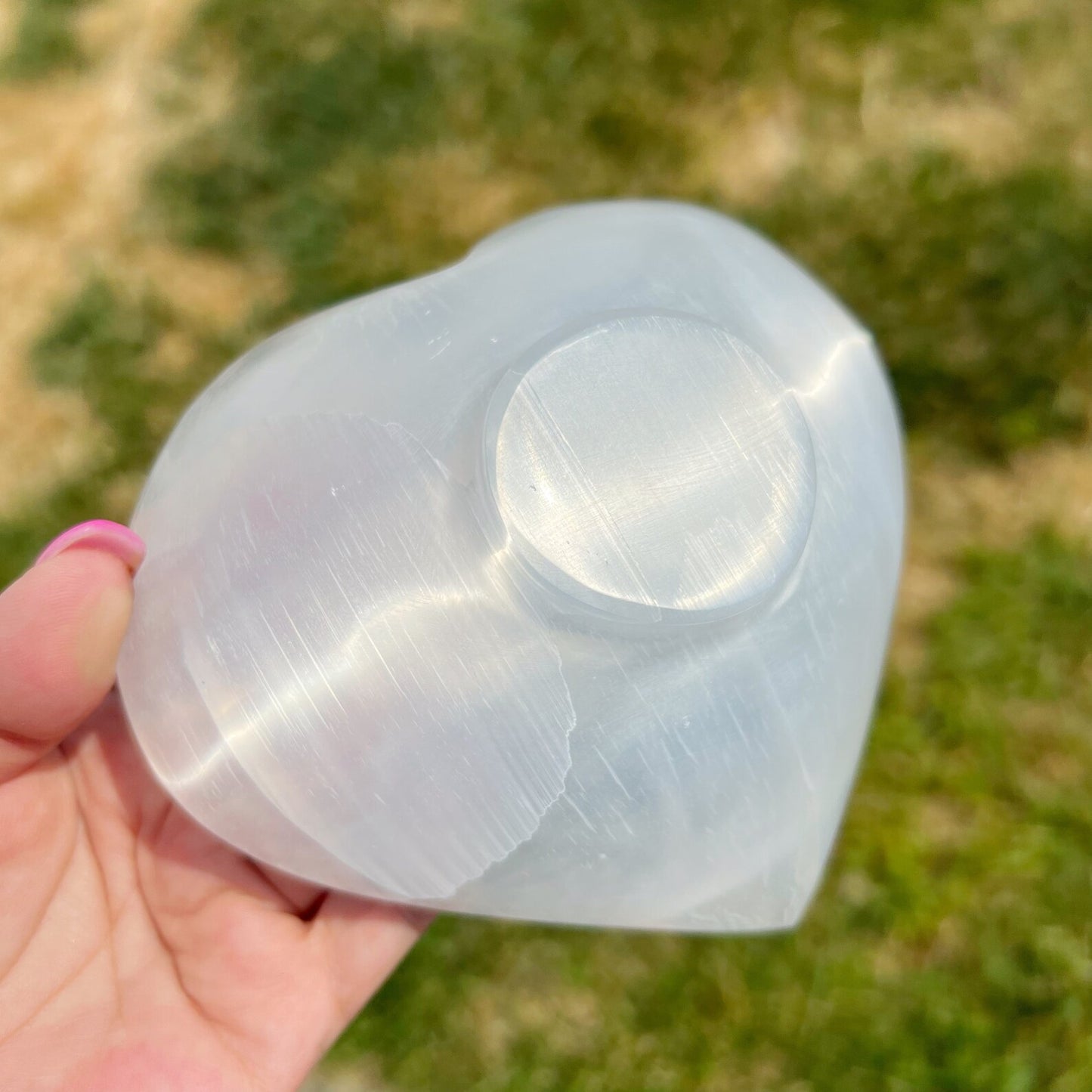 5" Selenite Heart Bowl