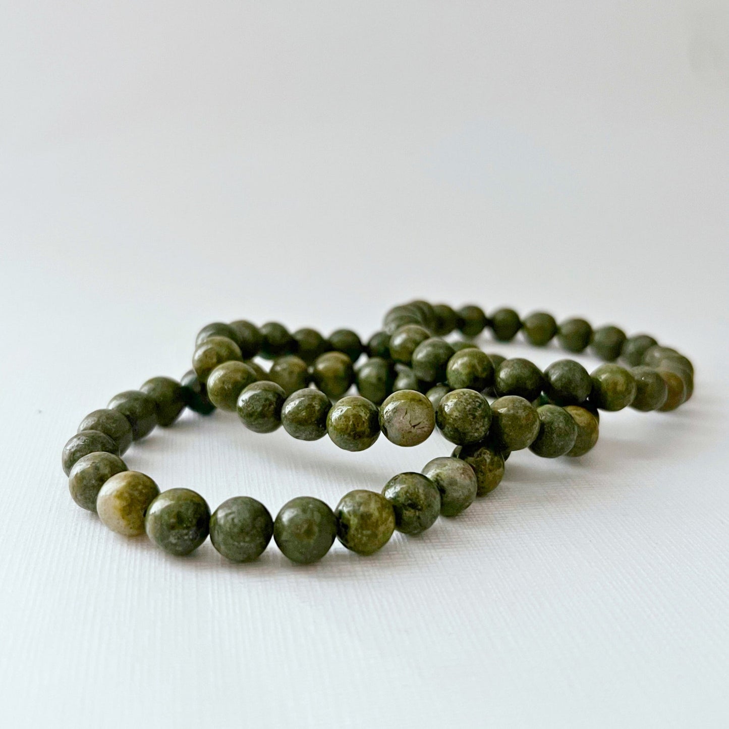 8mm Epidote Beaded Bracelet