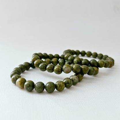 8mm Epidote Beaded Bracelet