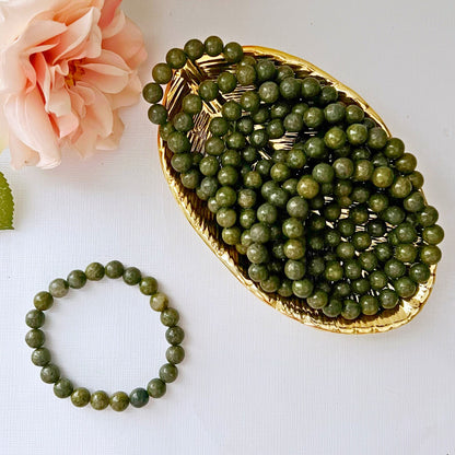 8mm Epidote Beaded Bracelet