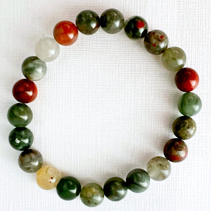 8mm Seftonite (African Bloodstone) Beaded Bracelet