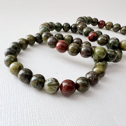 8mm Dragons Blood Jasper Beaded Bracelet