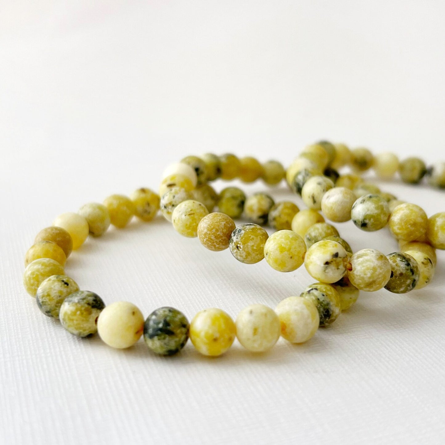 8mm Yellow Turquoise Beaded Bracelet