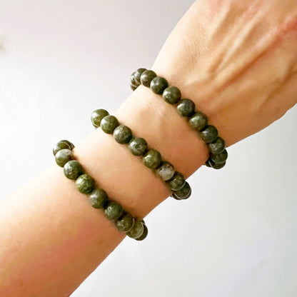 8mm Epidote Beaded Bracelet