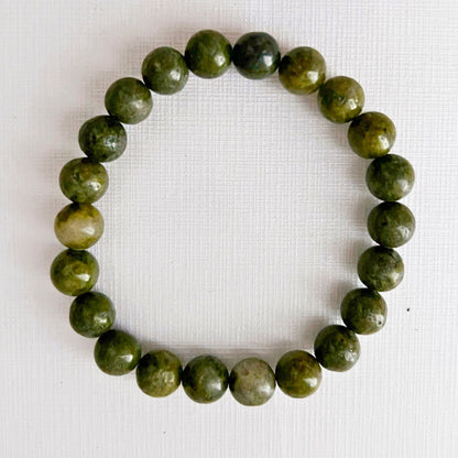 8mm Epidote Beaded Bracelet