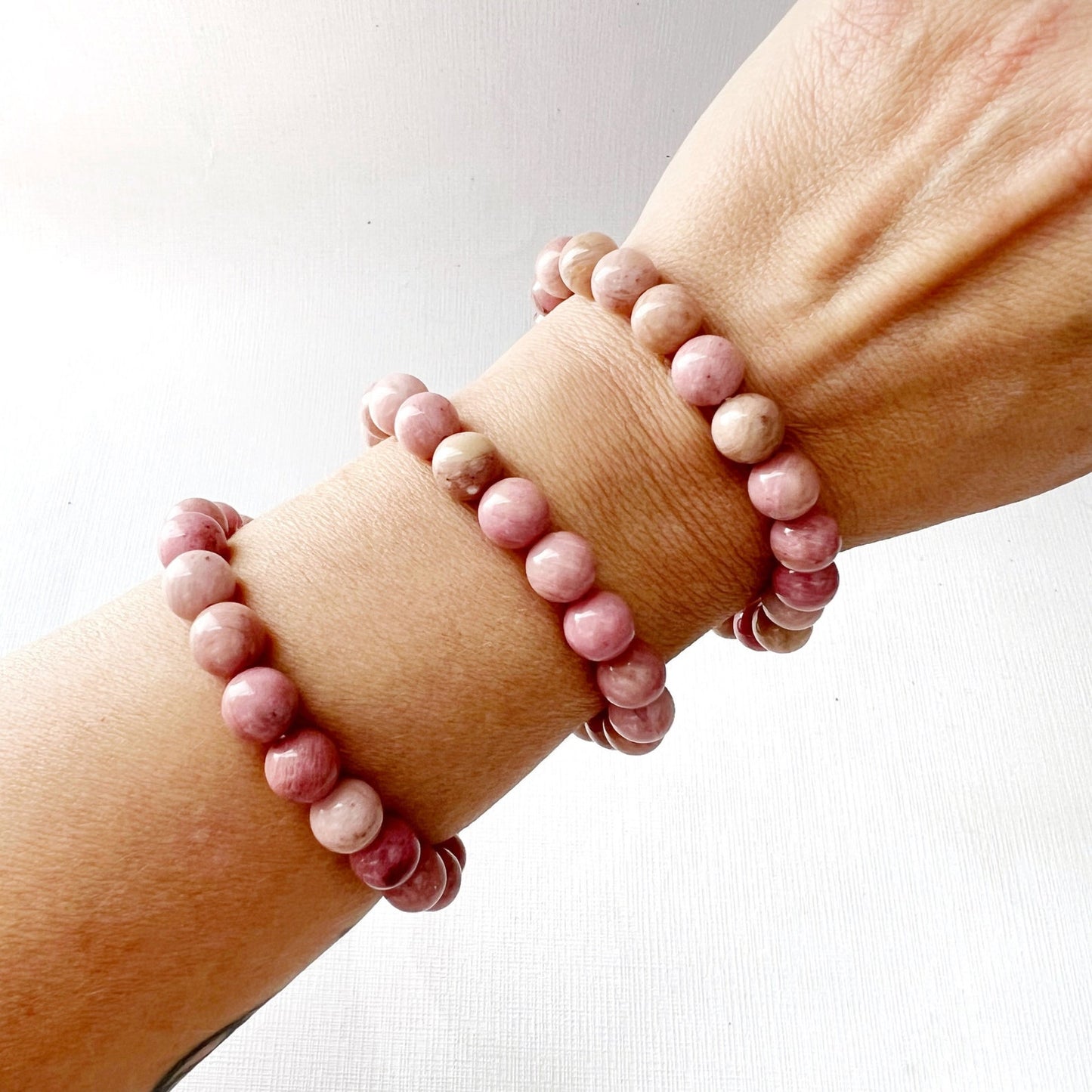 8mm Rhodonite Beaded Bracelet