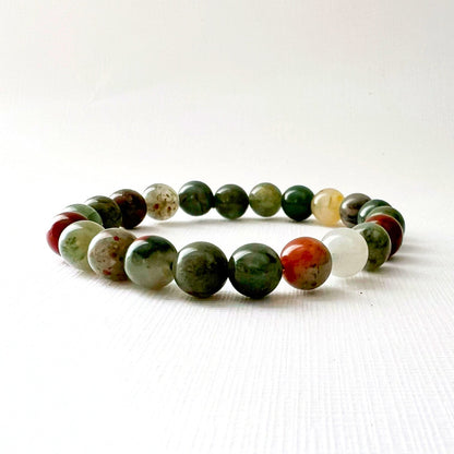 8mm Seftonite (African Bloodstone) Beaded Bracelet