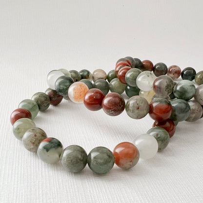 8mm Seftonite (African Bloodstone) Beaded Bracelet