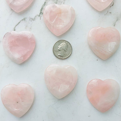 Rose Quartz Heart Shaped Worry Stones