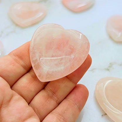 Rose Quartz Heart Shaped Worry Stones