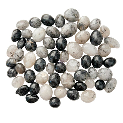 Black Rutilated Quartz Tumbled Stones