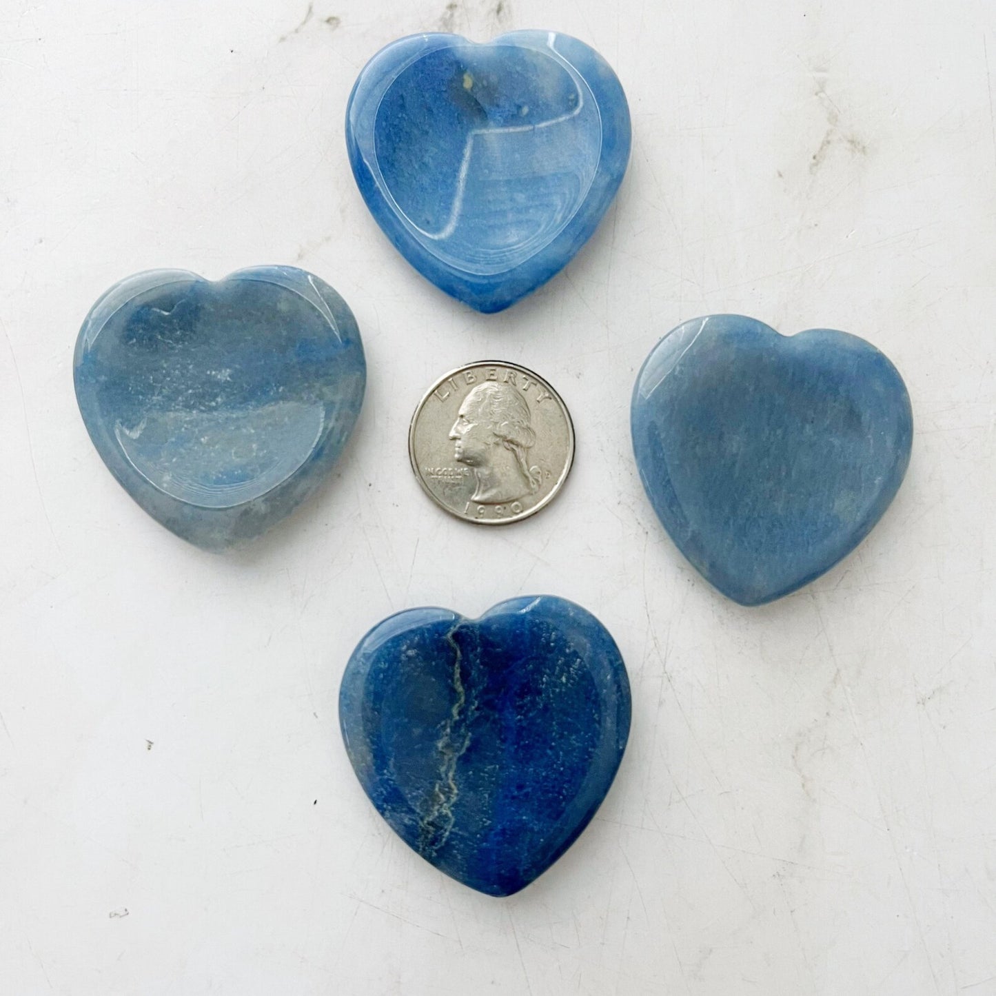 Blue Aventurine Heart Shaped Worry Stone