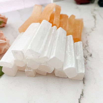 3" Raw Selenite Sticks - Orange or White