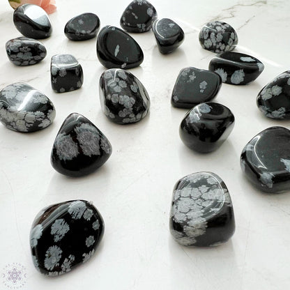 Snowflake Obsidian Tumbled Stones