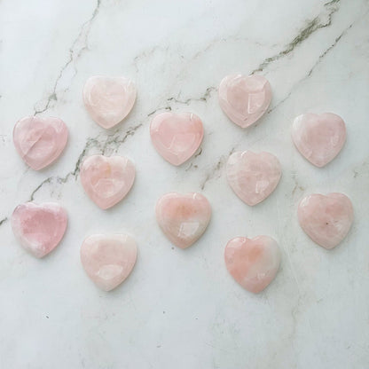 Rose Quartz Heart Shaped Worry Stones