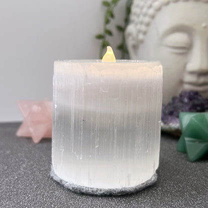 2.5" Selenite Cylinder T-Light Holder