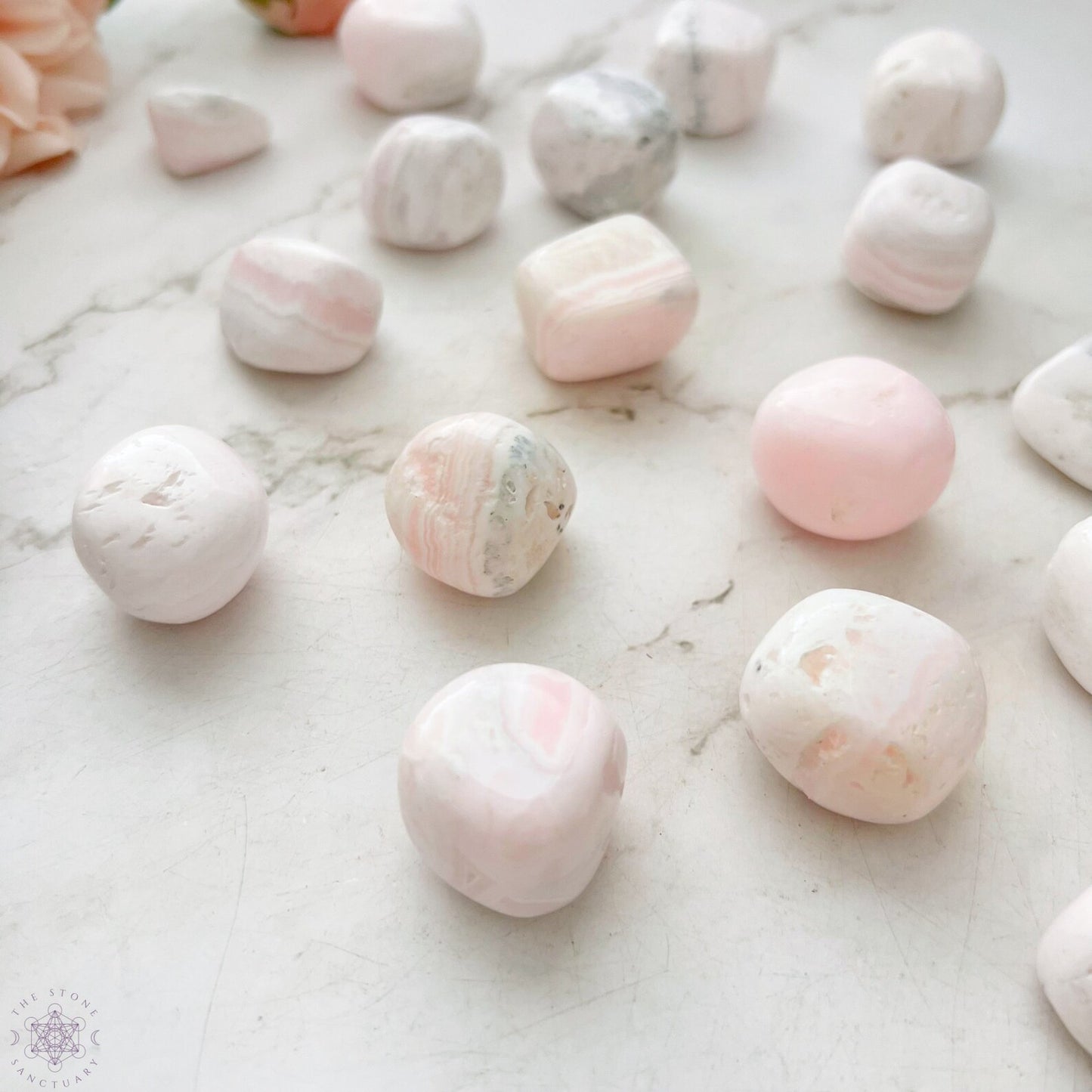 Mangano Pink Calcite Tumbled Stones