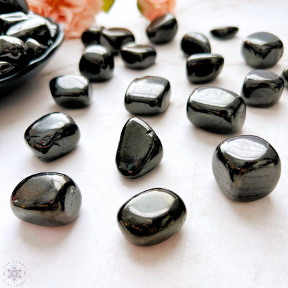 Jet Tumbled Stones