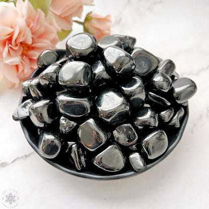 Jet Tumbled Stones