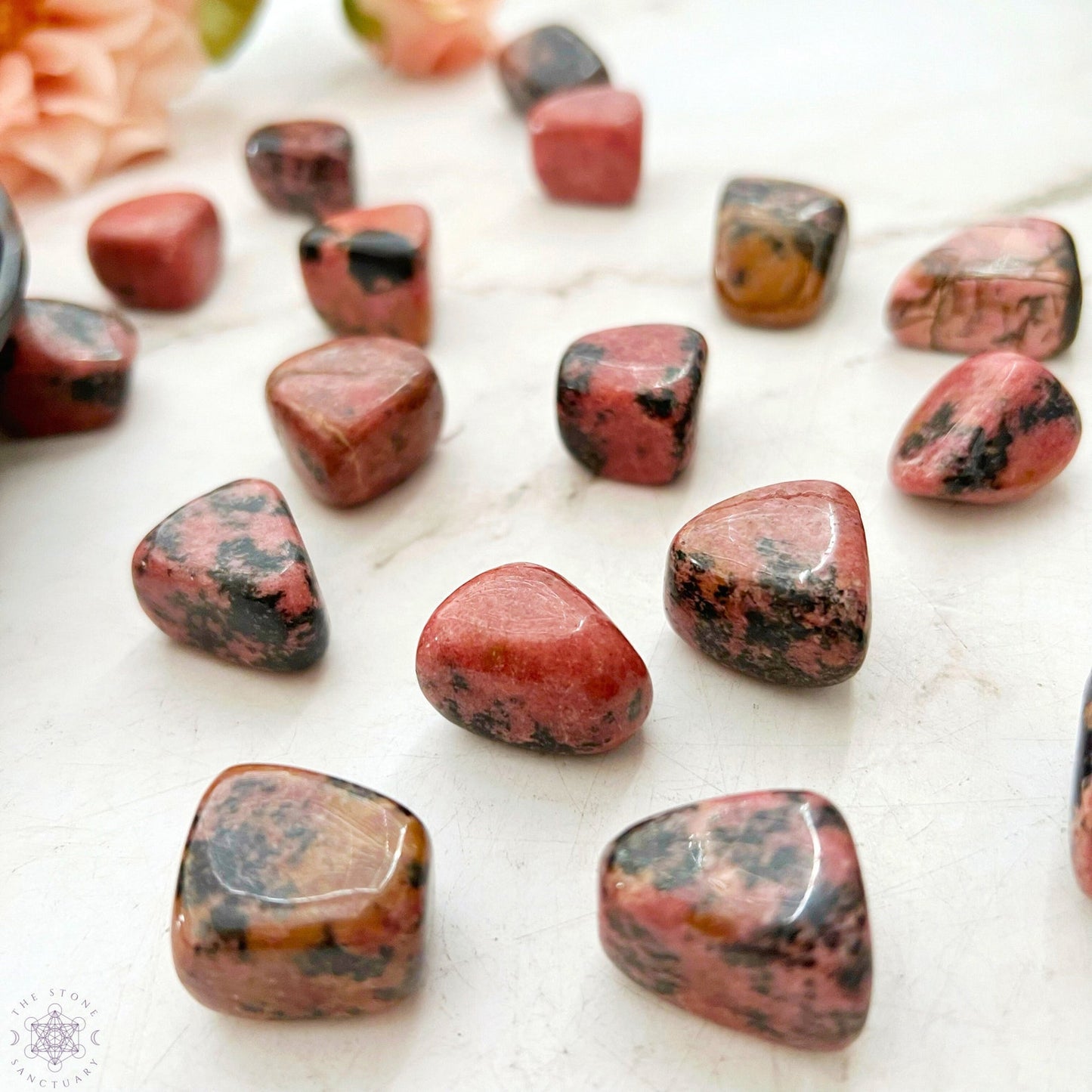 Raspberry Rhodonite Tumbled Stones