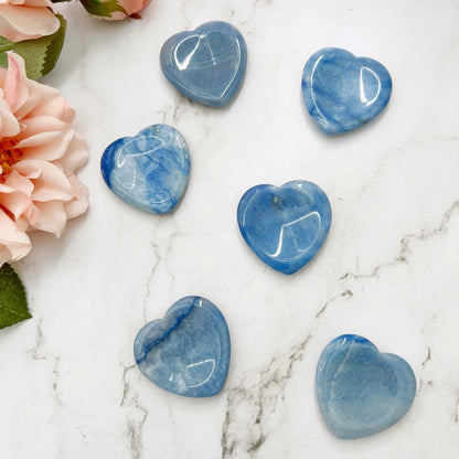 Blue Aventurine Heart Shaped Worry Stone