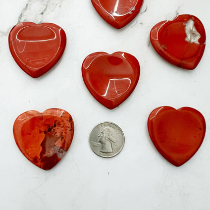 Red Jasper Heart Shaped Worry Stone