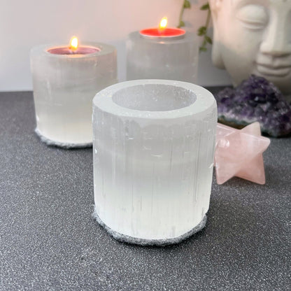 2.5" Selenite Cylinder T-Light Holder