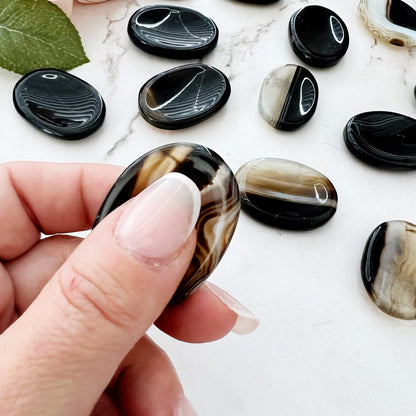 Black Onyx Worry Stone